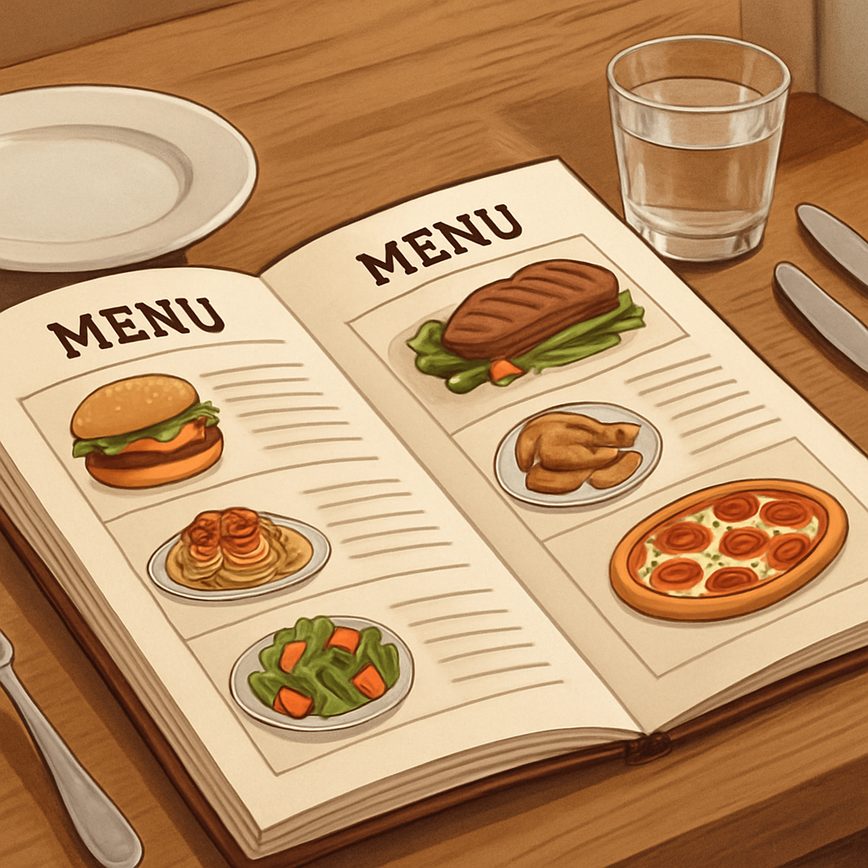 Como entender termos do menu