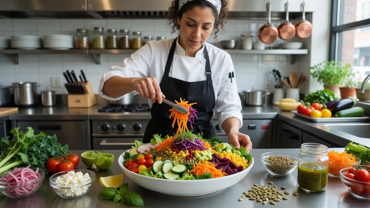 Culinária saudável e nutritiva em restaurantes
